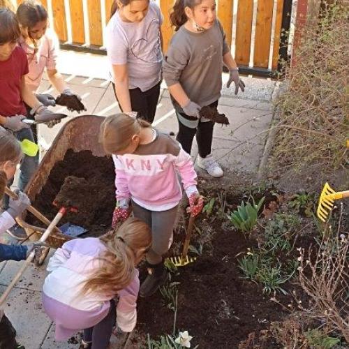 Gartenarbeit im Frühling